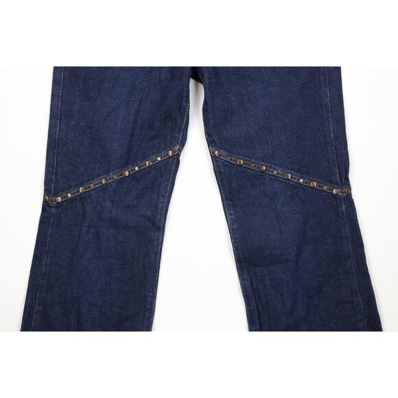 Vintage Y2K 2000 Tommy Hilfiger Womens 9 Copper Rivet Hipster Flared Denim Jeans - Picture 3 of 15